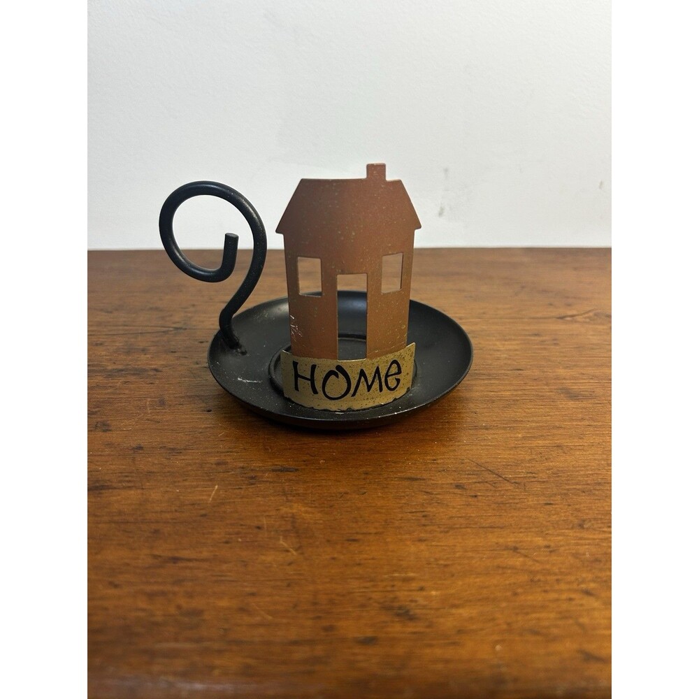 Vintage HOME Metal Candle Holder Tea Light Shadow Projector Primitive Style